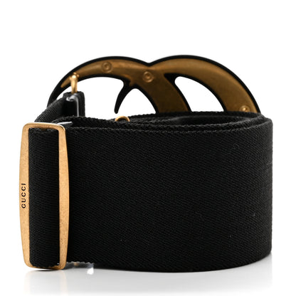 Gucci Elastic Crystal Embellished Plexiglass GG Marmont Belt 90 36 Black 2 of 3