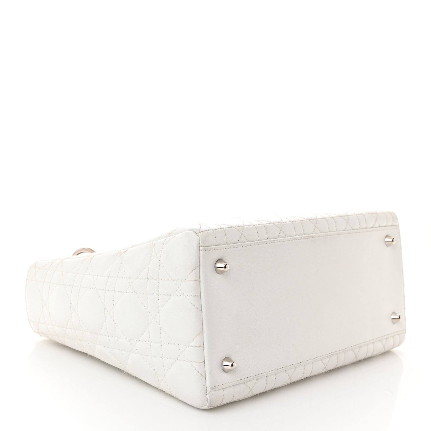 Lambskin Cannage Medium Lady Dior White