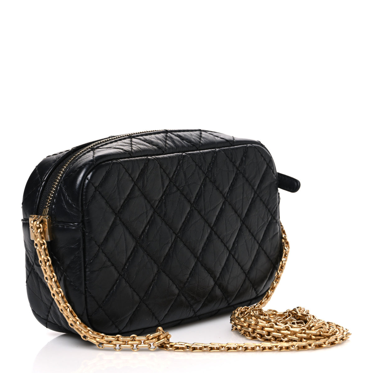 Chanel Aged Calfskin Quilted Mini Lucky Charm Reissue Camera Case Black 3 of 10