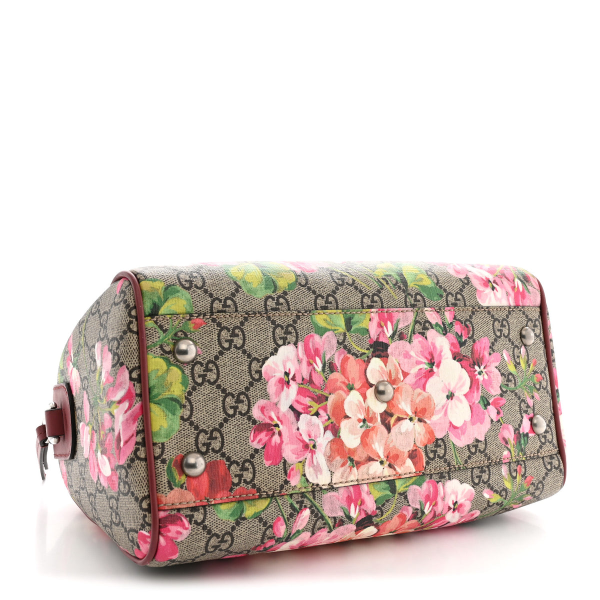 GG Supreme Monogram Blooms Small Boston Beige Multicolor Dry Rose