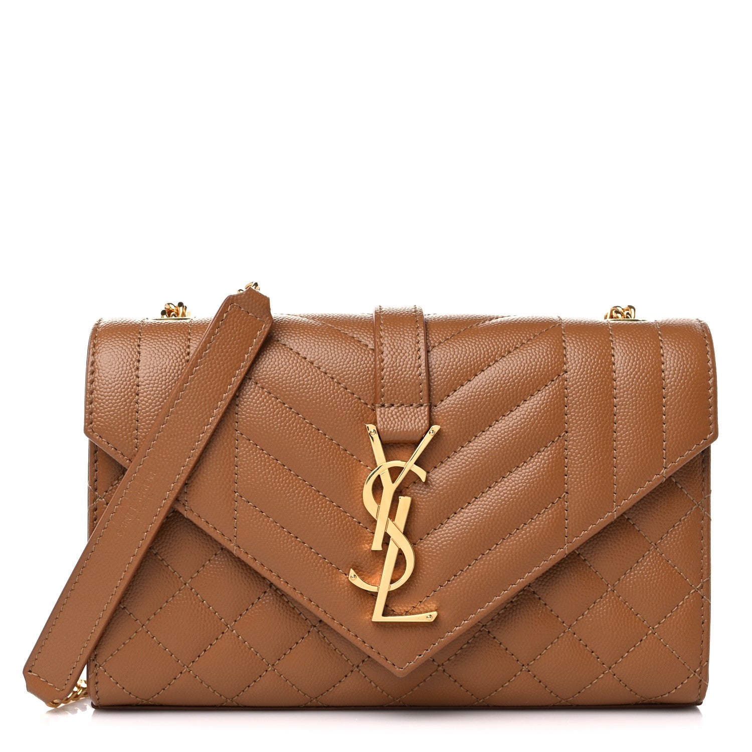Saint Laurent Grain De Poudre Textured Mixed Matelasse Triquilt Small Monogram Satchel Dark Natural 1 of 9