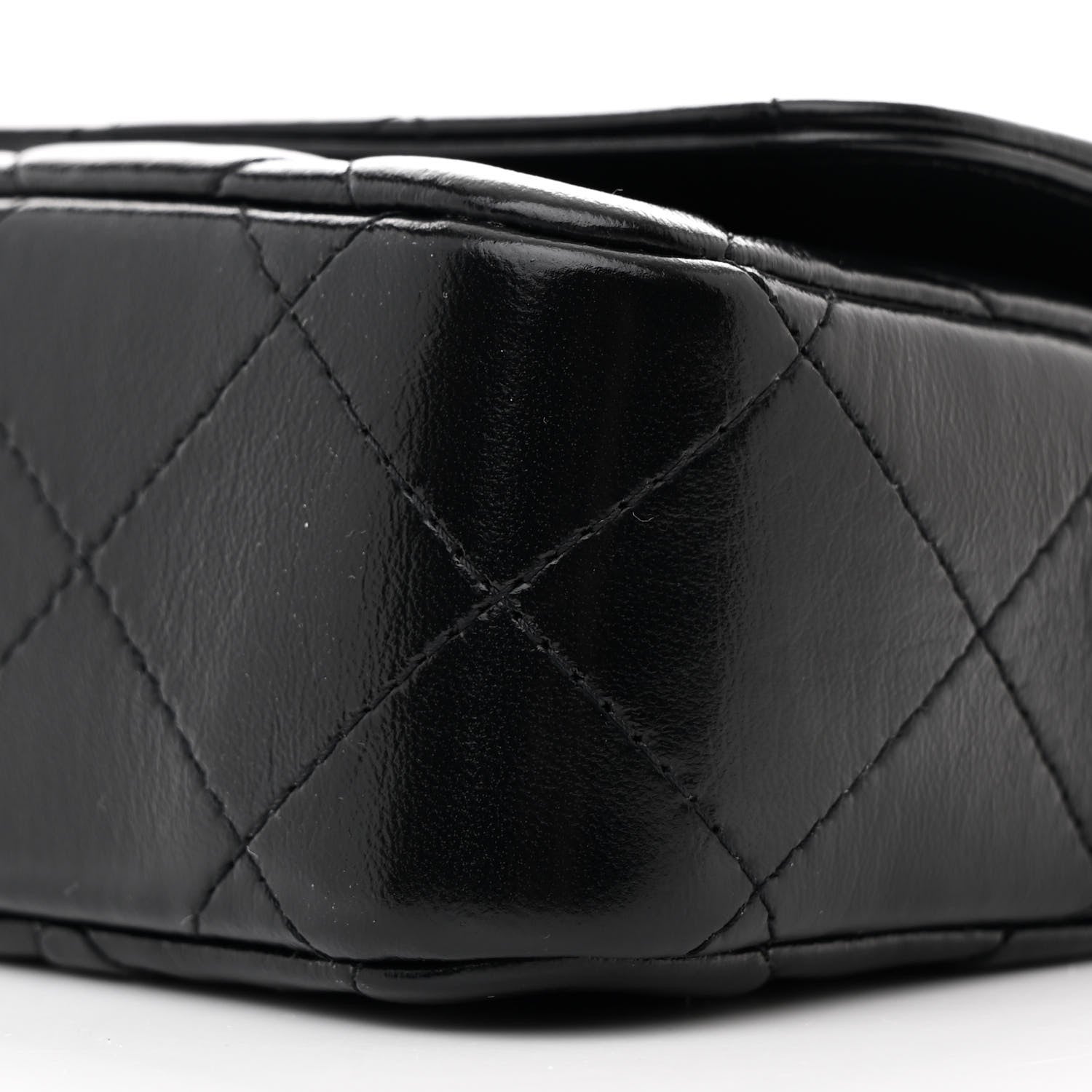 Chanel Shiny Lambskin Quilted Top Handle Flap Black 10 of 11