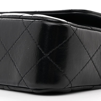 Chanel Shiny Lambskin Quilted Top Handle Flap Black 10 of 11