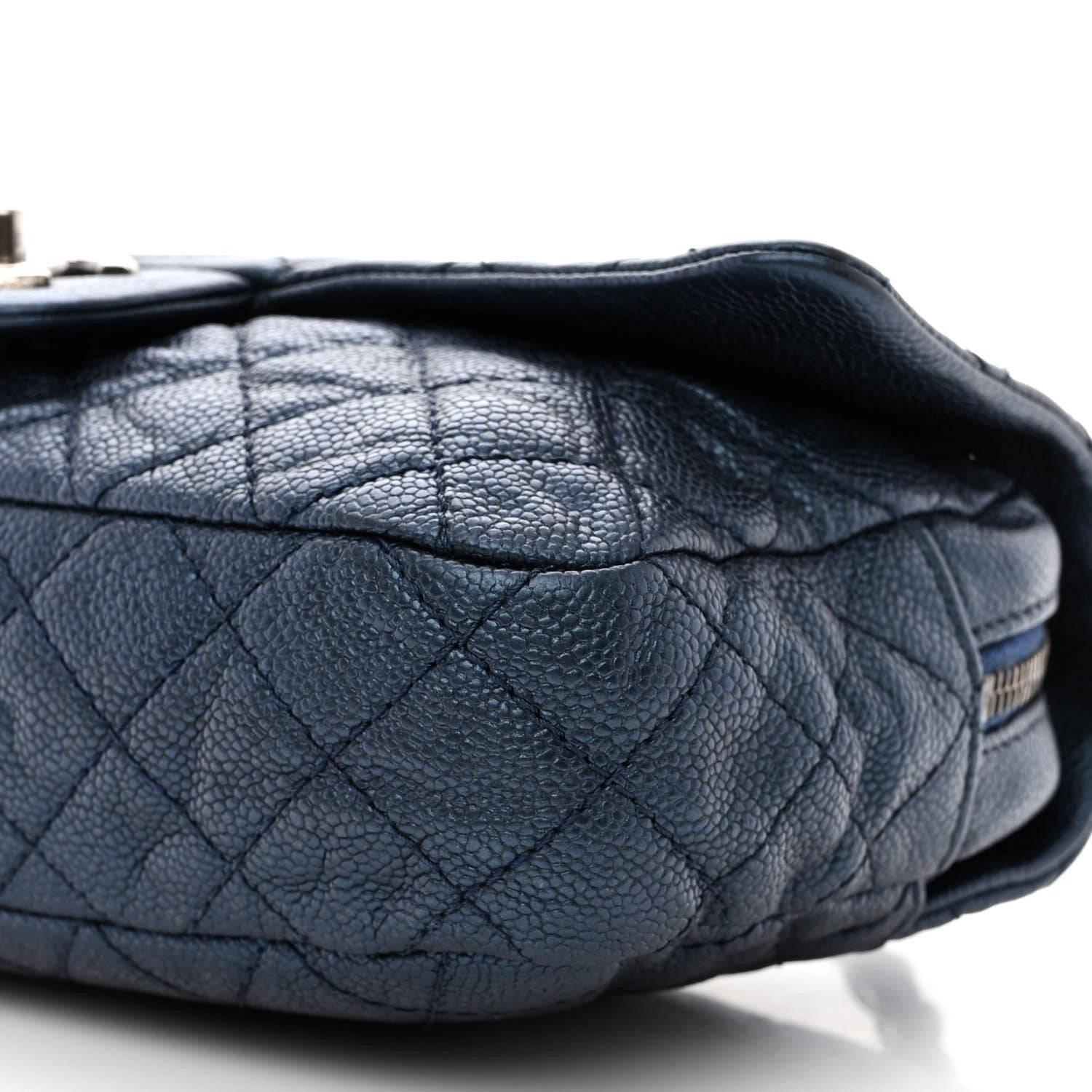 Chanel Iridescent Caviar Quilted Jumbo Easy Flap Dark Blue 10 of 10