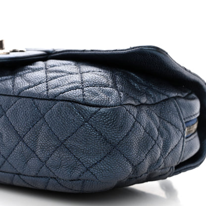 Chanel Iridescent Caviar Quilted Jumbo Easy Flap Dark Blue 10 of 10