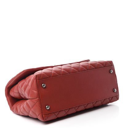 Chanel Caviar Quilted Small Coco Handle Flap Dark Red 4 of 11