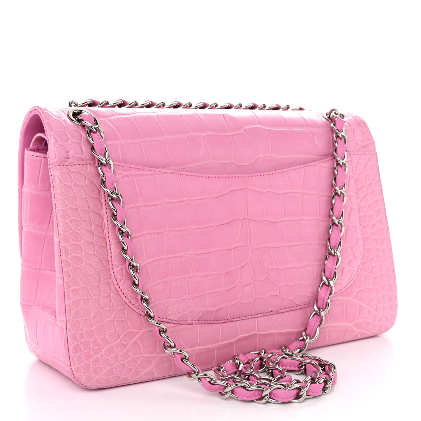 Alligator Jumbo Double Flap Pink