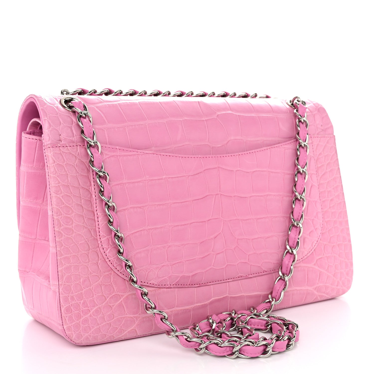 Chanel Alligator Jumbo Double Flap Pink 3 of 11