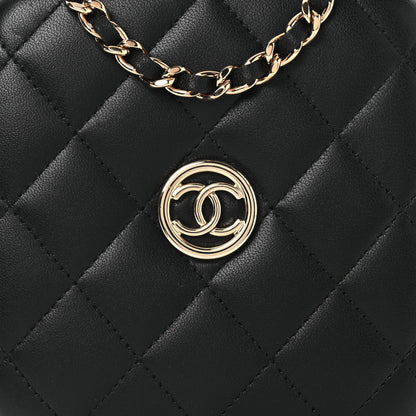 Chanel Lambskin Quilted Compact Vanity Case Purse With Chain Black 9 of 15