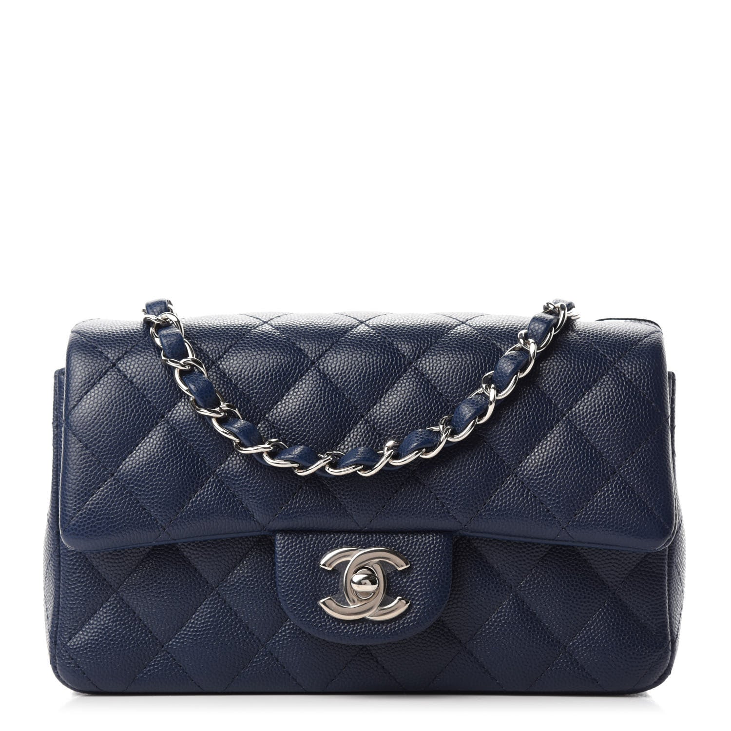 Chanel Caviar Quilted Mini Rectangular Flap Navy 1 of 11