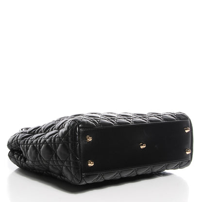 Christian Dior Lambskin Cannage Small Dior Soft Shopping Tote Black 4 of 8