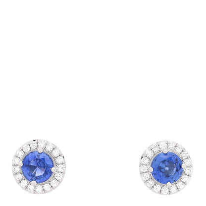 Tiffany Platinum Diamond Sapphire Soleste Earrings 1 of 5