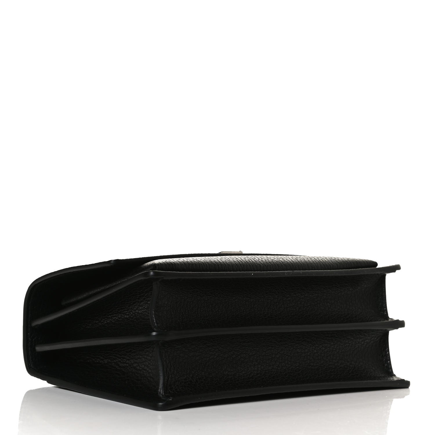 Saint Laurent Grained Calfskin Medium Monogram Sunset Satchel Black 4 of 15