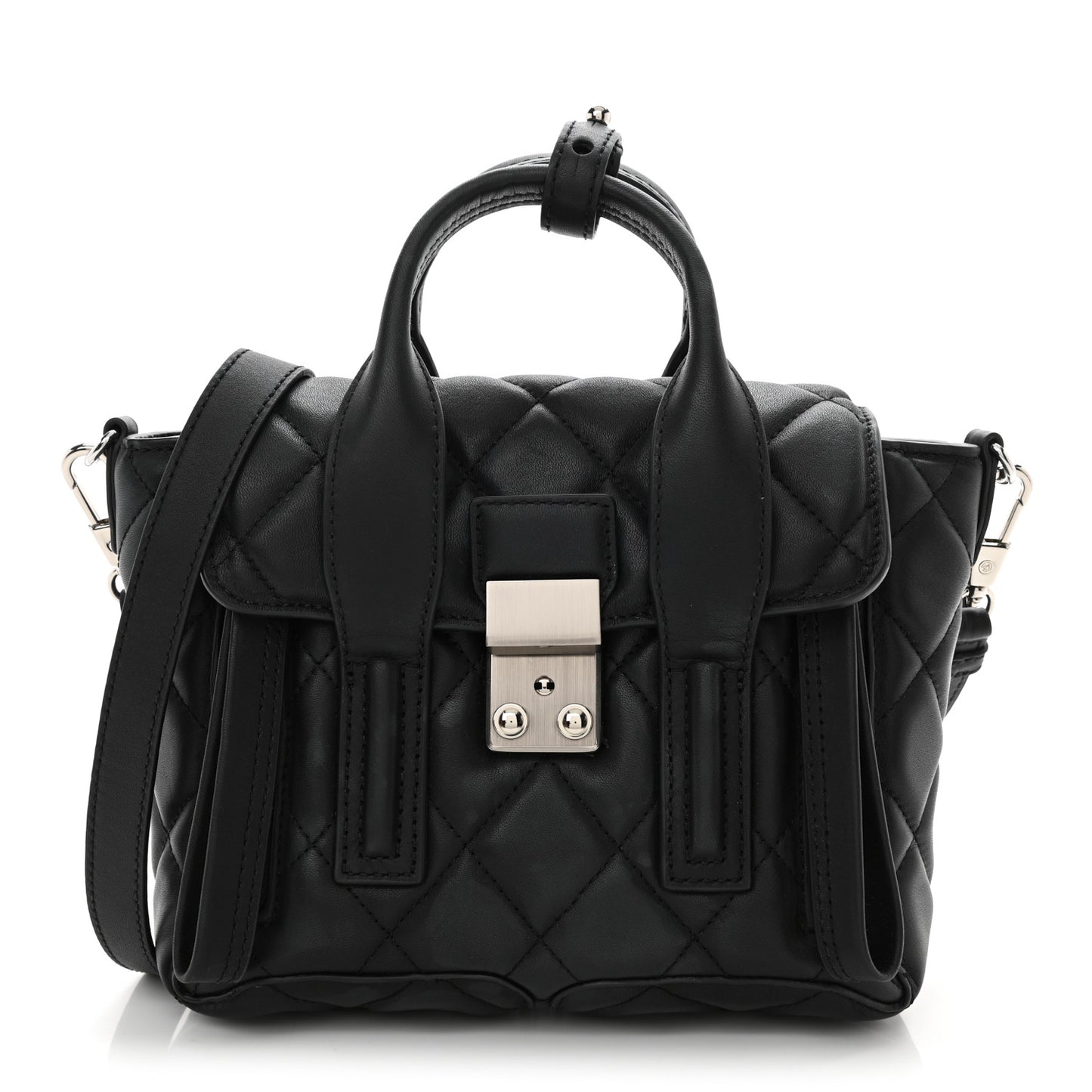 Calfskin Quilted Mini Pashli Satchel Black
