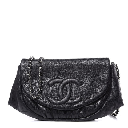 Chanel Caviar Half Moon Wallet On Chain WOC Black 1 of 11