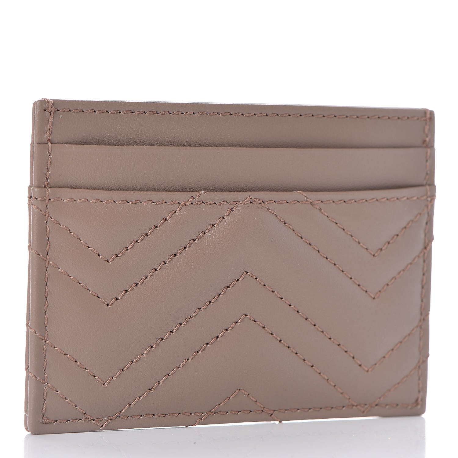 Gucci Calfskin Matelasse GG Marmont Card Holder Porcelain Rose 3 of 7