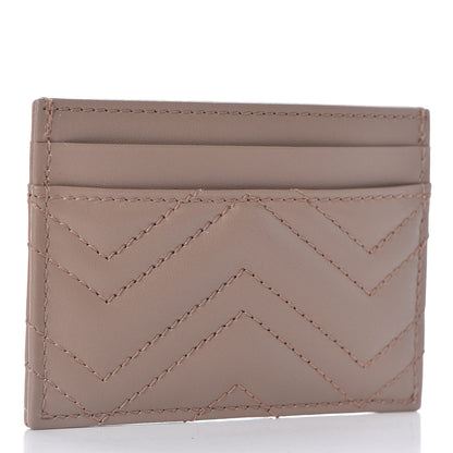 Gucci Calfskin Matelasse GG Marmont Card Holder Porcelain Rose 3 of 7