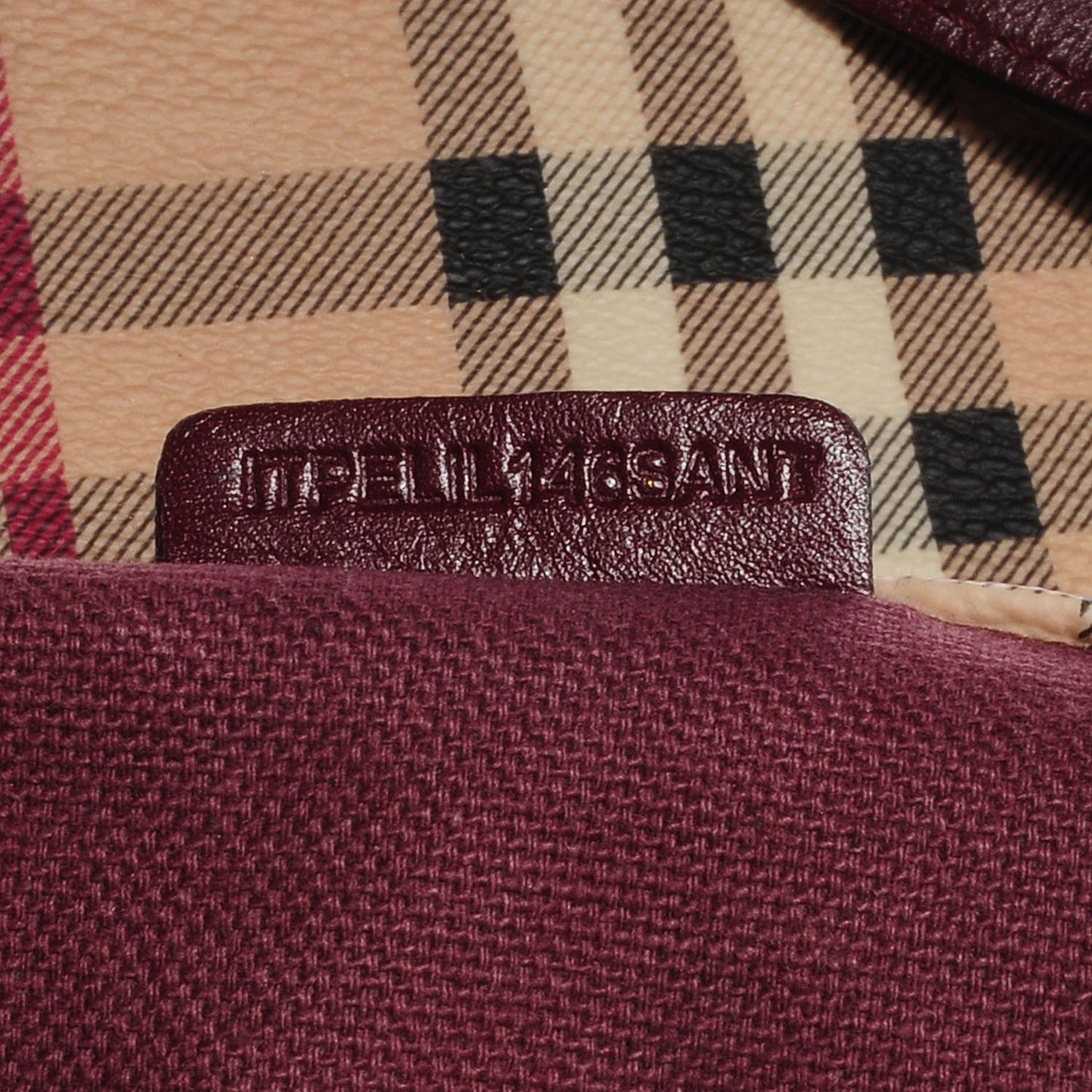 Haymarket Check Small Canterbury Tote Burgundy