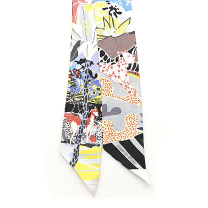 Hermes Silk En Liberte Twilly Ebene Jaune Bleu 2 of 3