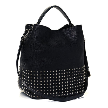 Burberry Calfskin Studded Medium Susanna Hobo Black 3 of 9