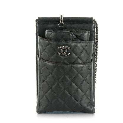 Chanel Calfskin Quilted CC Waiter Clutch Clutch With Chain Black 1 of 14