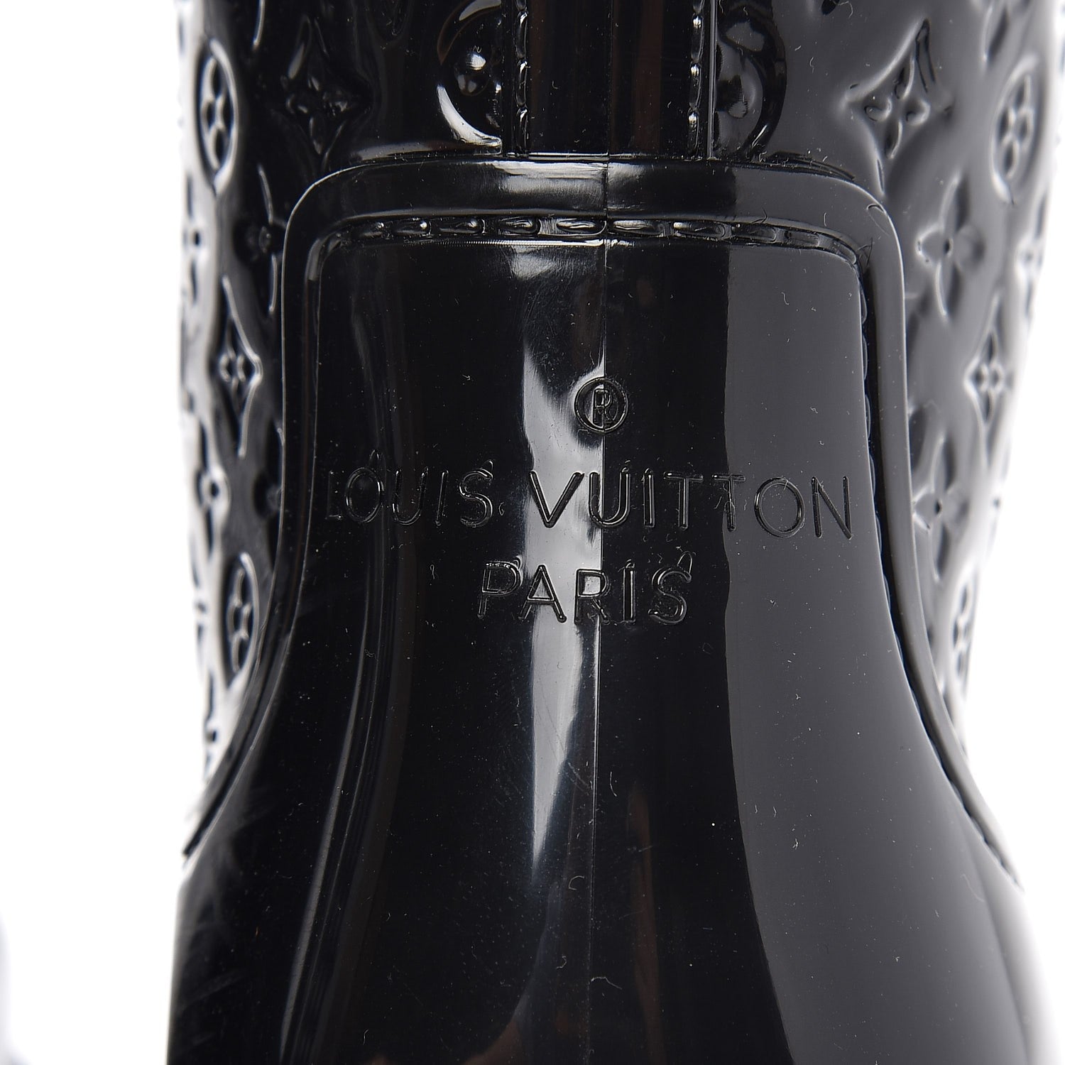 Louis Vuitton Rubber Embossed Monogram Splash Rain Boots 37 Black 10 of 11