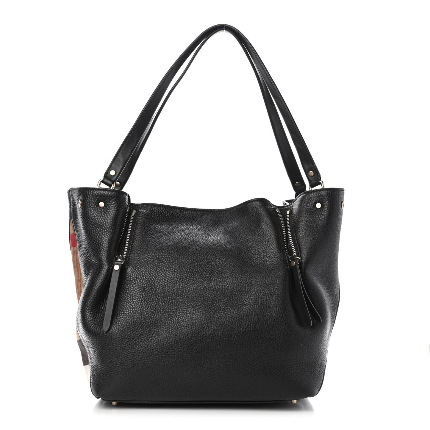 Grainy Calfskin House Check Medium Maidstone Black