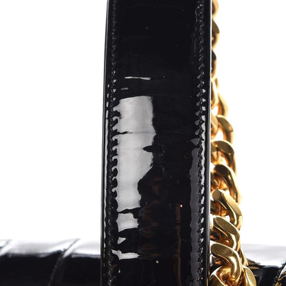 Saint Laurent Patent Matelasse Monogram Large Vicky Chain Bag Black 8 of 11