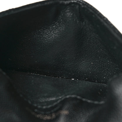 Saint Laurent Grain De Poudre Matelasse Chevron Monogram Monochrome Compact Wallet Black 5 of 8