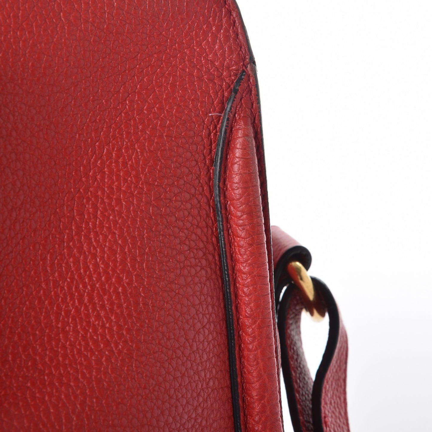 Pebbled Calfskin Small Skull Padlock Zip Around Tote Red