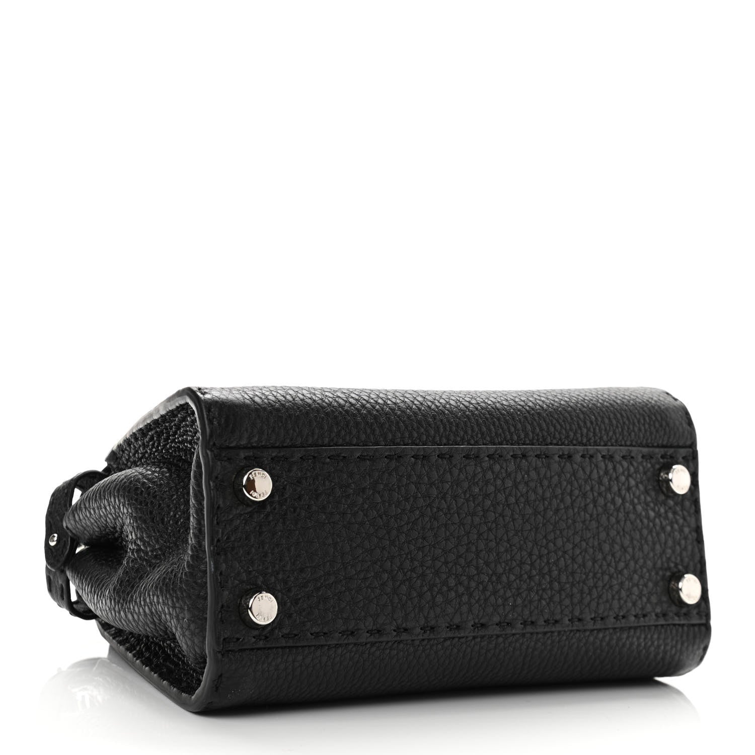 Fendi Cuoio Romano Selleria Bi-Color Mini Peekaboo Iconic Satchel Black Mou 5 of 10