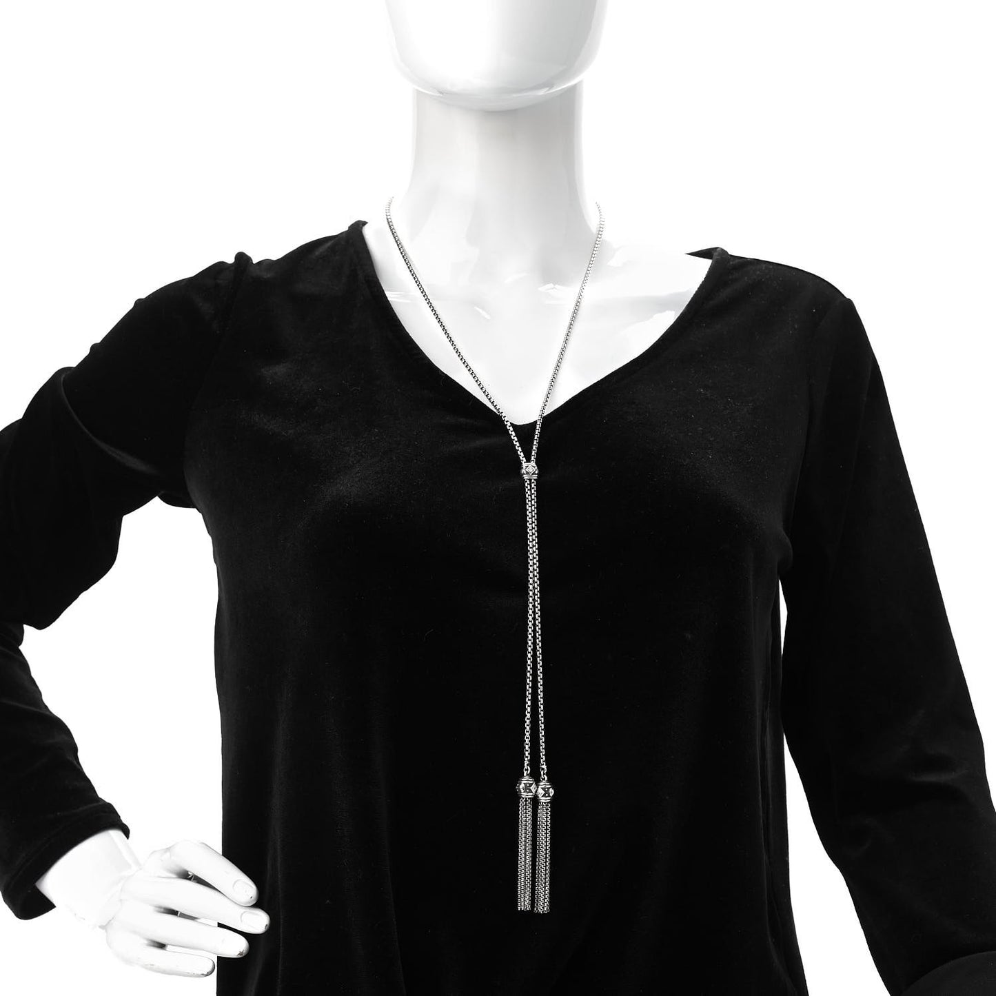 Sterling Silver Diamond Renaissance Tassel Necklace