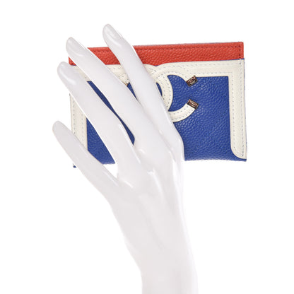 Chanel Caviar Quilted Filigree Card Holder Blue White Red 2 of 10