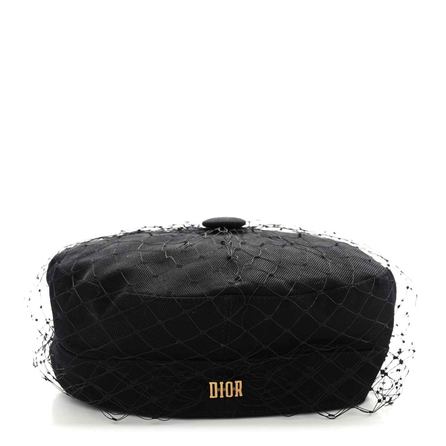 Cotton Canvas Arty Beret Cap with Veil 57 Black