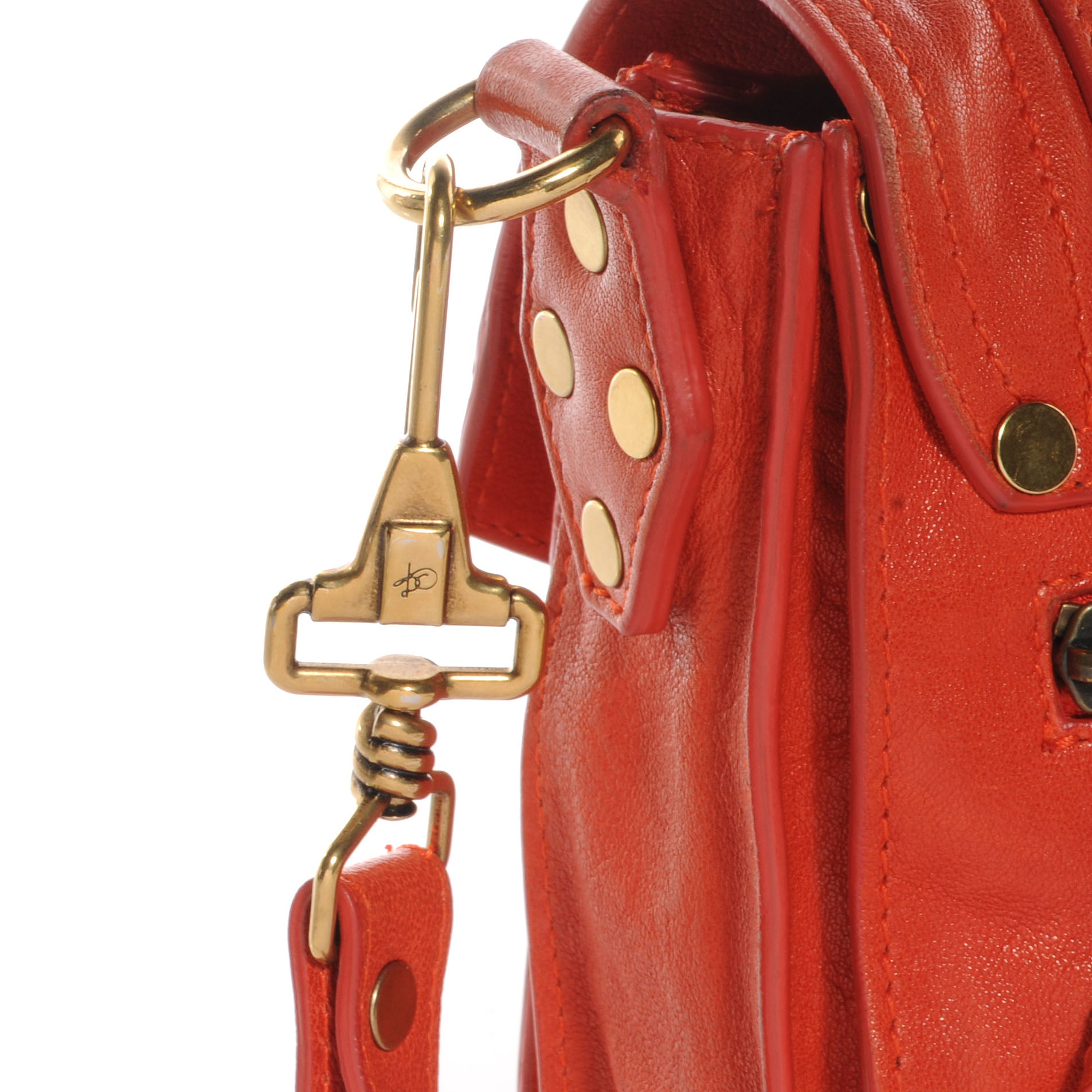 Proenza Schouler Leather PS1 Mini Pouch Messenger Bag Orange 10 of 11
