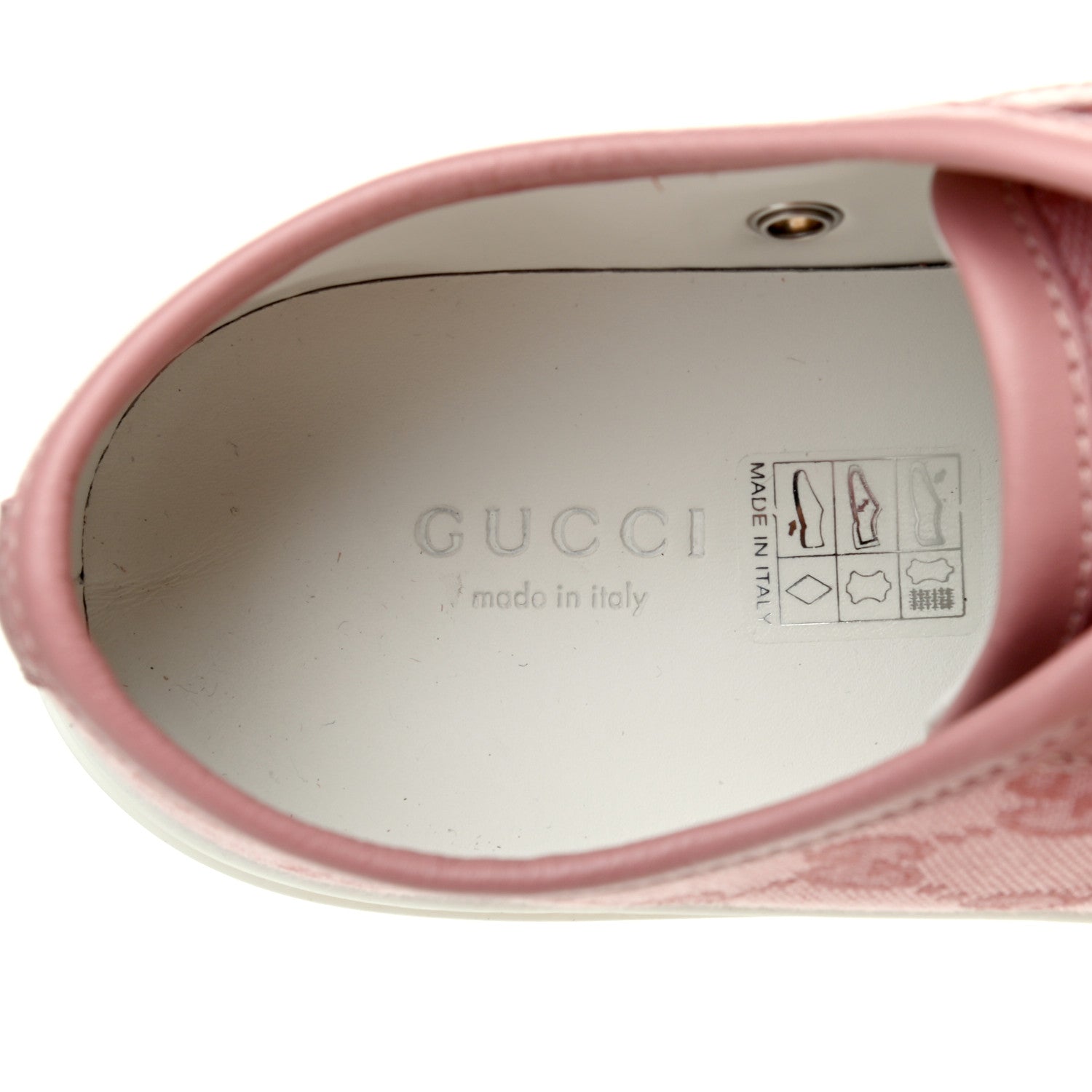 Gucci GG Monogram Calfskin Womens Low Top Sneakers 37 Pink Soft Pink 6 of 7