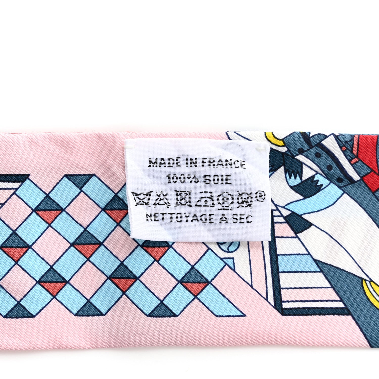 Hermes Silk De l'Ombrelle Aux Duels Twilly Bleu Moyen Rose Pale 3 of 5