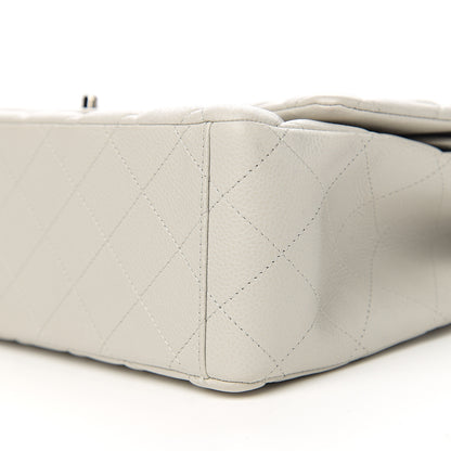Chanel Calfskin Quilted Maxi Double Flap Light Grey 11 of 13