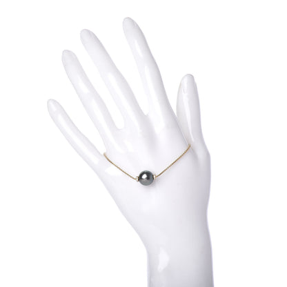 David Yurman 18K Yellow Gold Diamond Tahitian Pearl Solari Single Station Adjustable Bracelet Grey 1 of 3