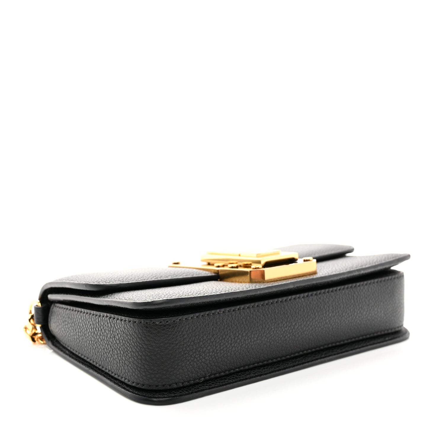 Grained Calfskin Crossbody Bag Black