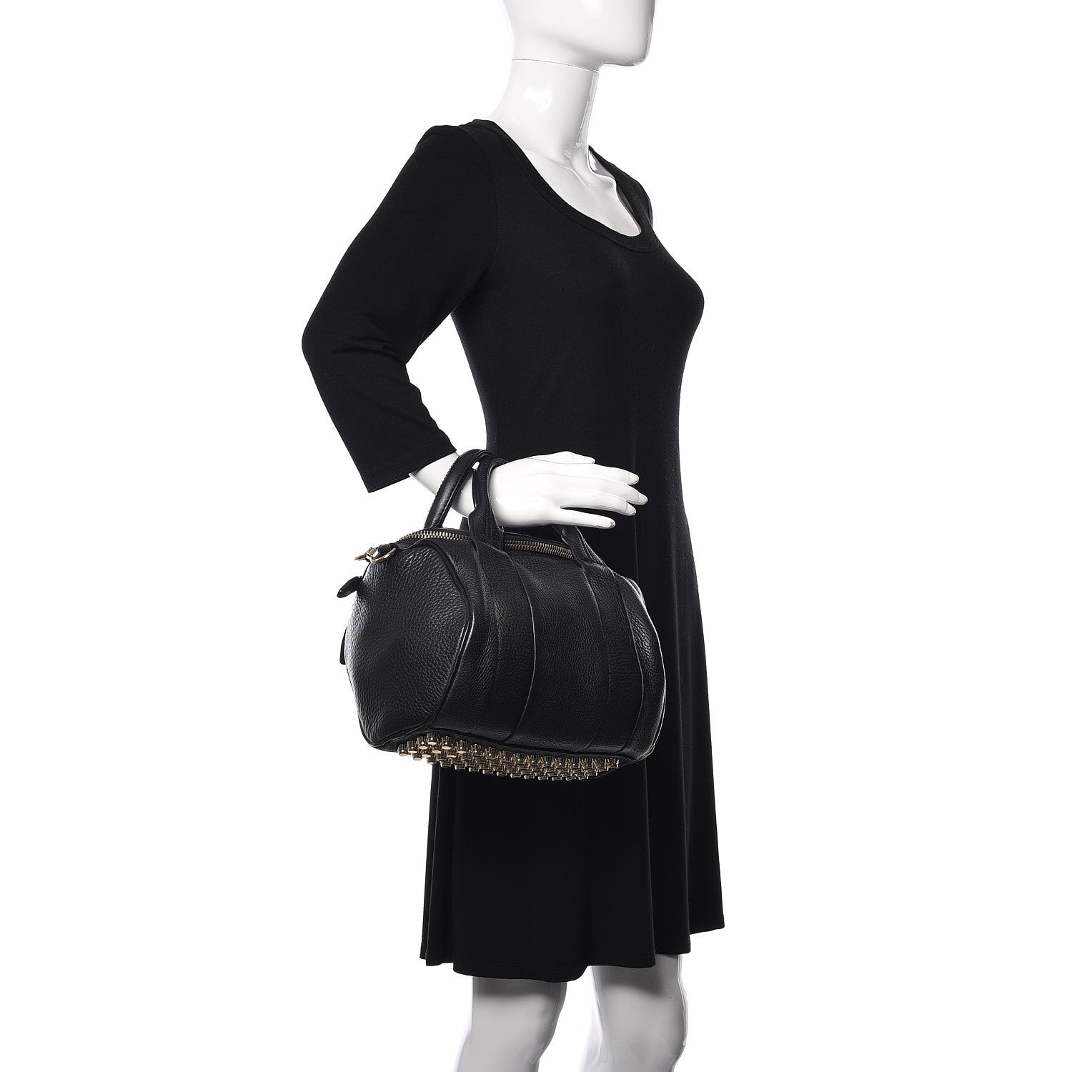Alexander Wang Pebbled Lambskin Rockie Black Pale Gold Hardware 2 of 15
