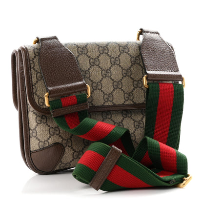 Gucci GG Supreme Monogram Web Small Neo Vintage Double Flap Messenger Bag Beige New Acero 3 of 10