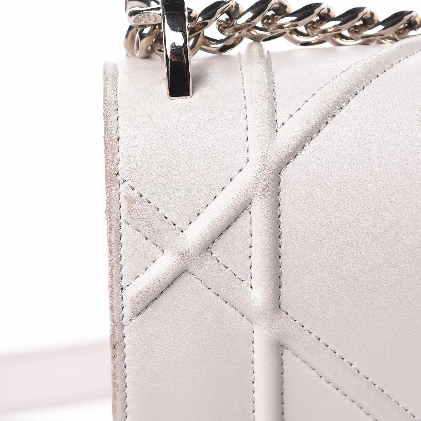 Calfskin Medium Diorama Flap Bag Off White