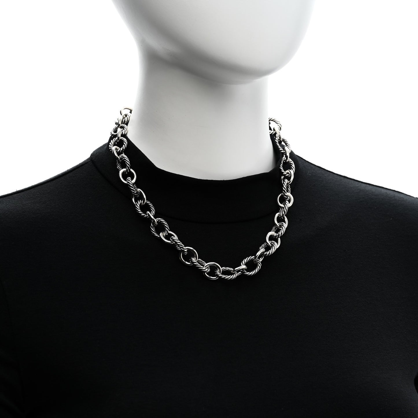 Sterling Silver 12mm Large Oval Link Necklace