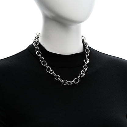 David Yurman Sterling Silver 12mm Large Oval Link Necklace 2 of 5