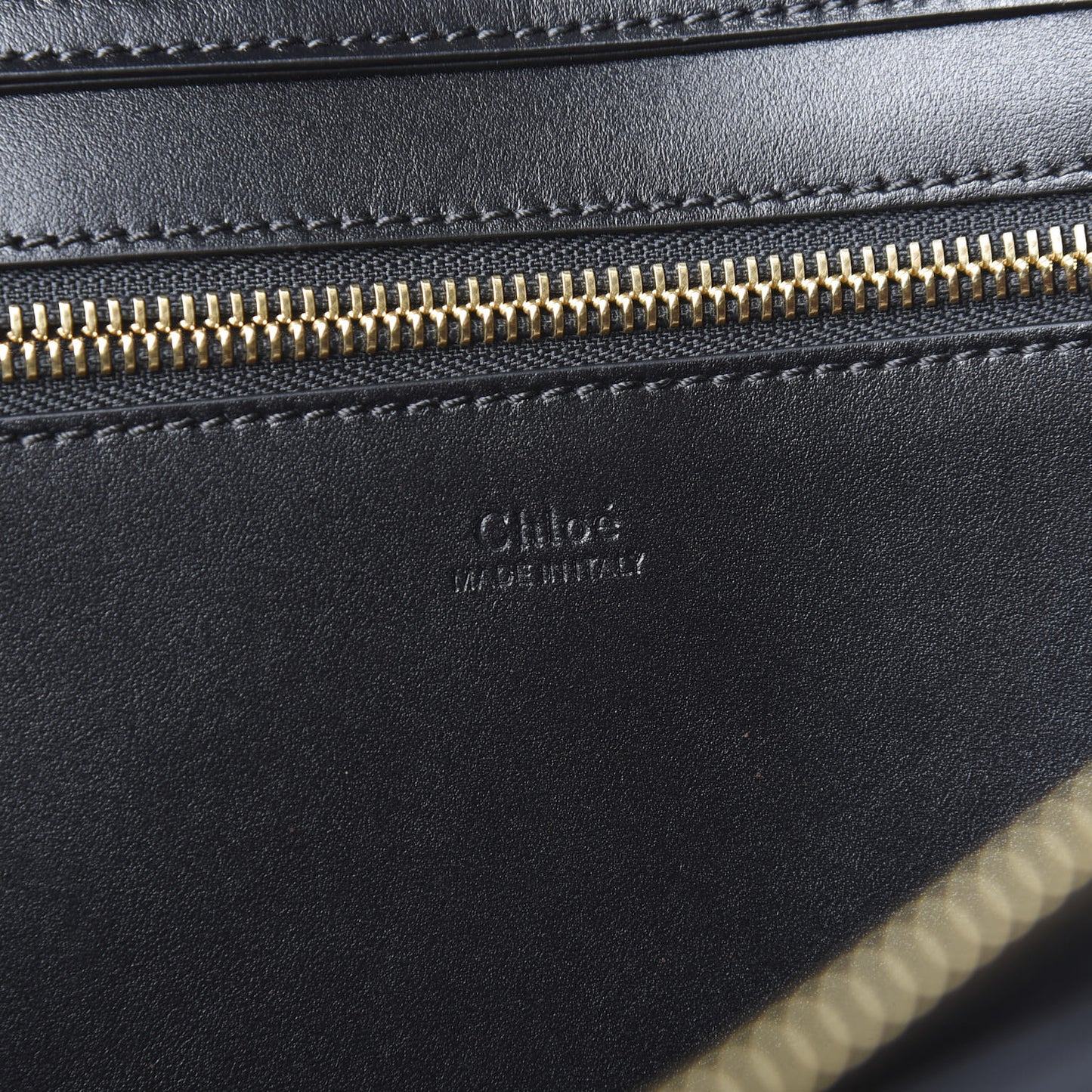 Shiny Calfskin Suede Medium C Zipped Tote Black