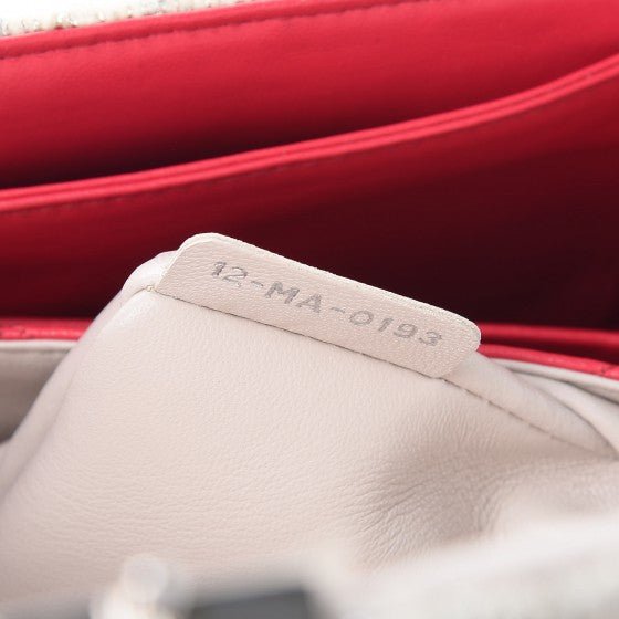 Tweed Medium Miss Dior Flap White Multicolor