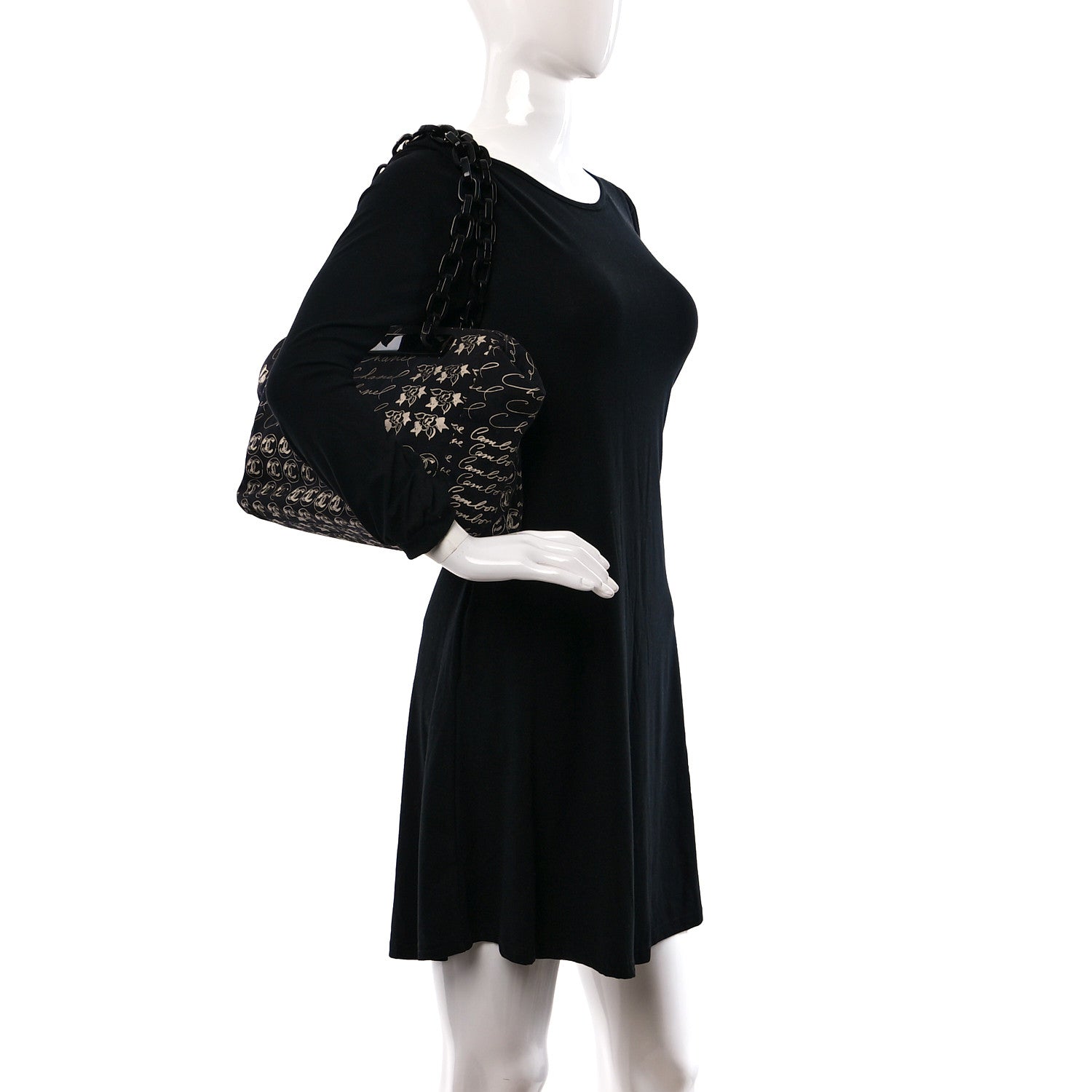 Chanel Canvas Camellia Flower Tote Black 2 of 9