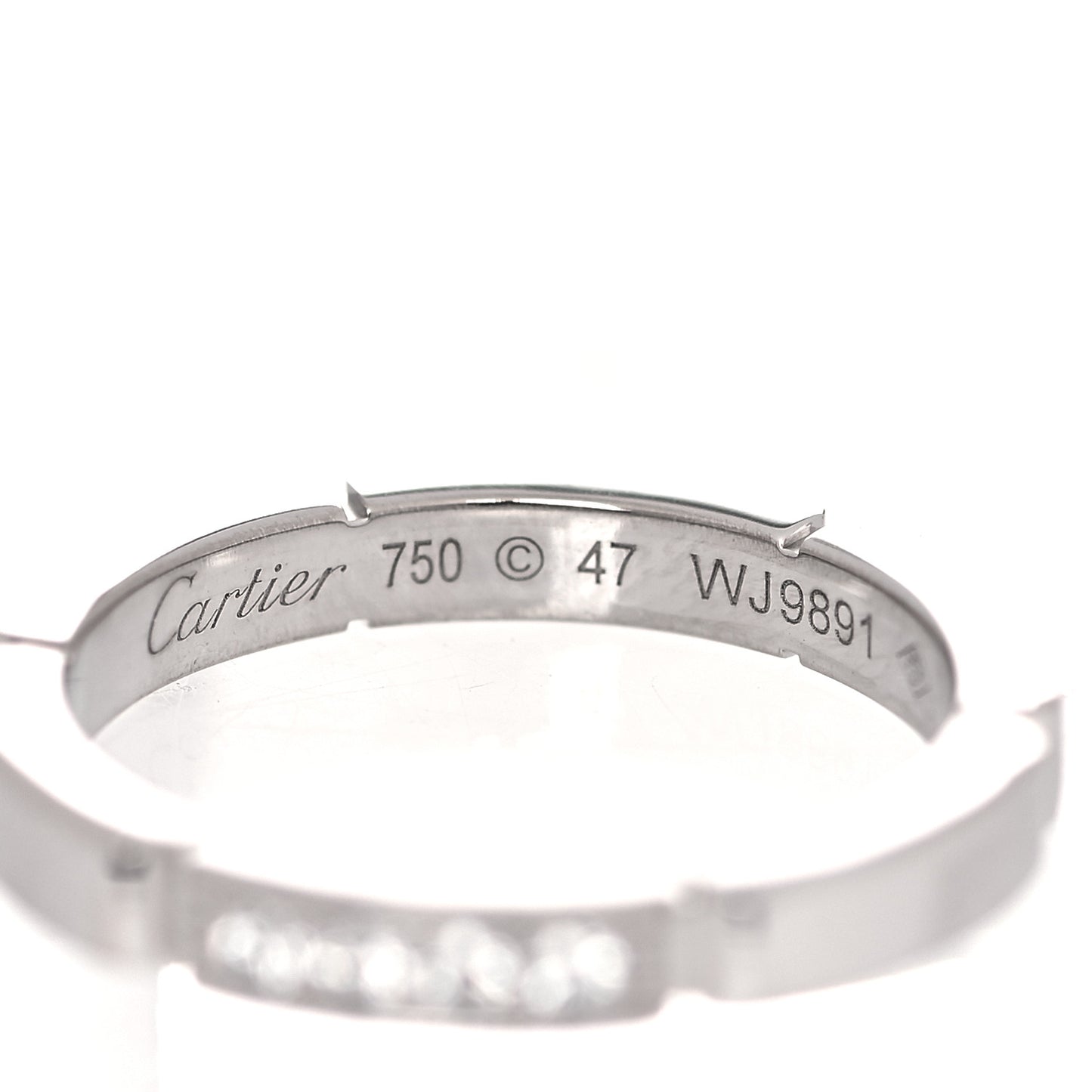 18K White Gold Diamond Maillon Panthere Wedding Band Ring 47 4