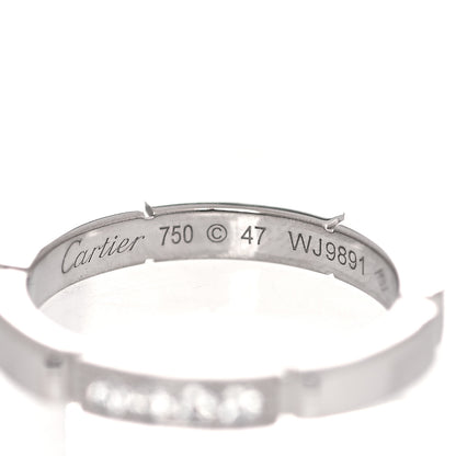 Cartier 18K White Gold Diamond Maillon Panthere Wedding Band Ring 47 4 7 of 8